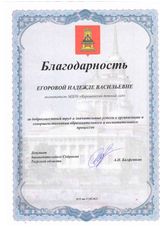 Благодарность от депутата Законодательного Собрания Тверской области - 2021 год